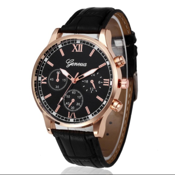 ⌚️NEW⌚️ Luxury Geneva Leather Strap Quartz Watch - Picture 2 of 2